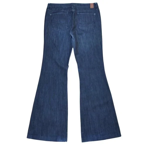 32x33 Martin Osa Dark Wash Denim Jeans Mid Rise Flare Bell Bottom American Eagle